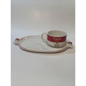 Vintage Campbell's Tomato Soup Cup Mug and Plate Tray Set Westwood 1994